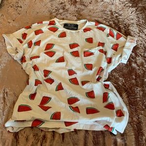 watermelon fruit print t-shirt size large